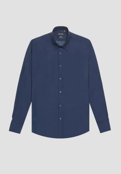 Camisas Hombre Tinta Azul Camisa Slim Fit «Napoli» 100 % De Algodón Antony Morato 2024