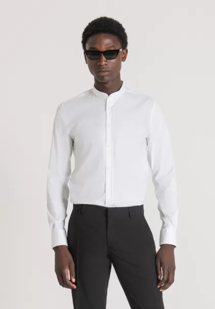 Camisas Hombre Camisa De Algodón Con Cuello Coreano Garantizar Blanco Antony Morato