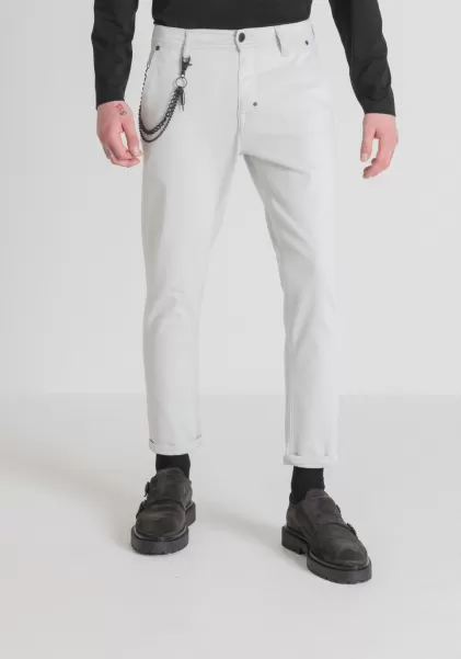 Antony Morato Pantalones Moda Hielo Hombre Pantalones Slim Fit «Oliver» Tobilleros De Suave Sarga De Algodón Elástico