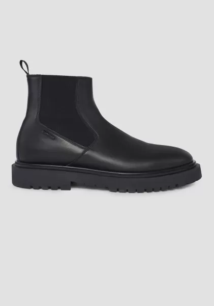 Botines Chelsea «Avedon» De Piel Negro Zapatos Formales Antony Morato En Línea Hombre