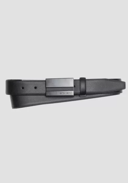 Cinturones Antony Morato Comprar Negro Hombre Cinturón De Piel Con Placa Con El Logotipo