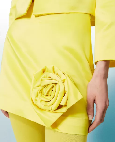 Mujer Twinset Amarillo «Golden Kiwi» Minifalda De Duquesa Con Rosa Conjuntos Y Trajes